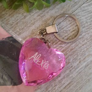 🌟FREE with purchase🌟 'Alexis' Personalised Keychain Crystal Heart Pendant